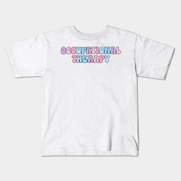 OT Bubble Letters Pastel Kids T-Shirt by anrockhi